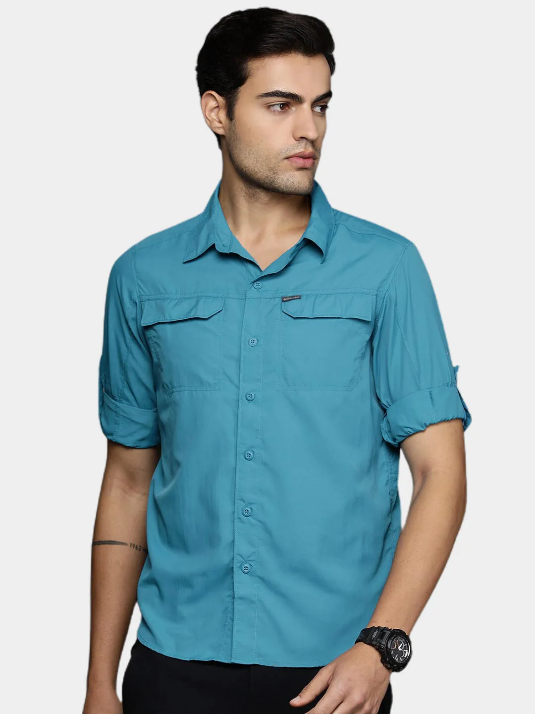 Columbia Men Blue Omni-Wick Silver Ridge2.0 Long Sleeve Shirt