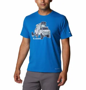 Columbia Men Blue Omni-Wick Sun Trek Graphic Tshirt