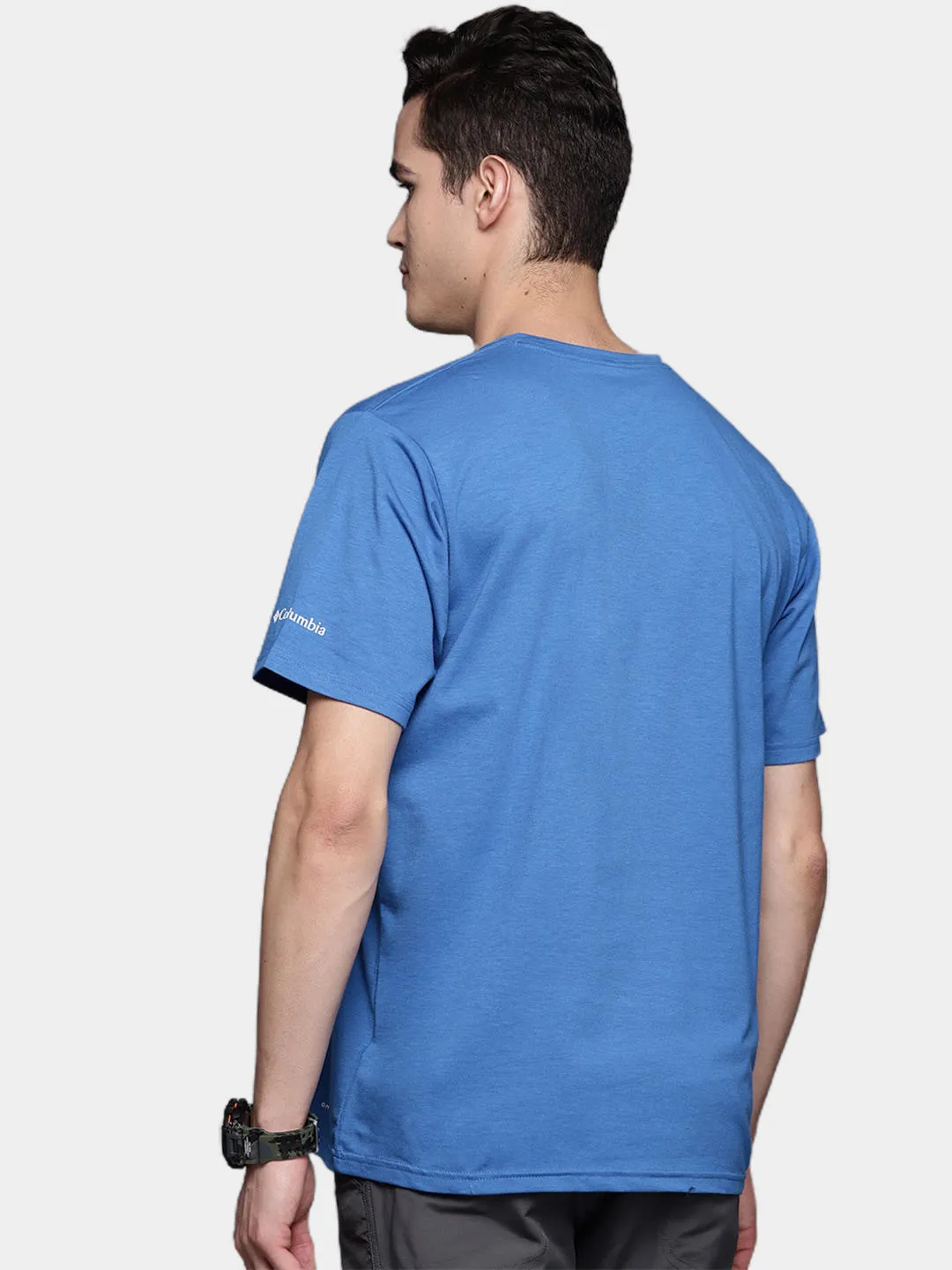 Columbia Men Blue Omni-Wick Sun Trek Graphic Tshirt