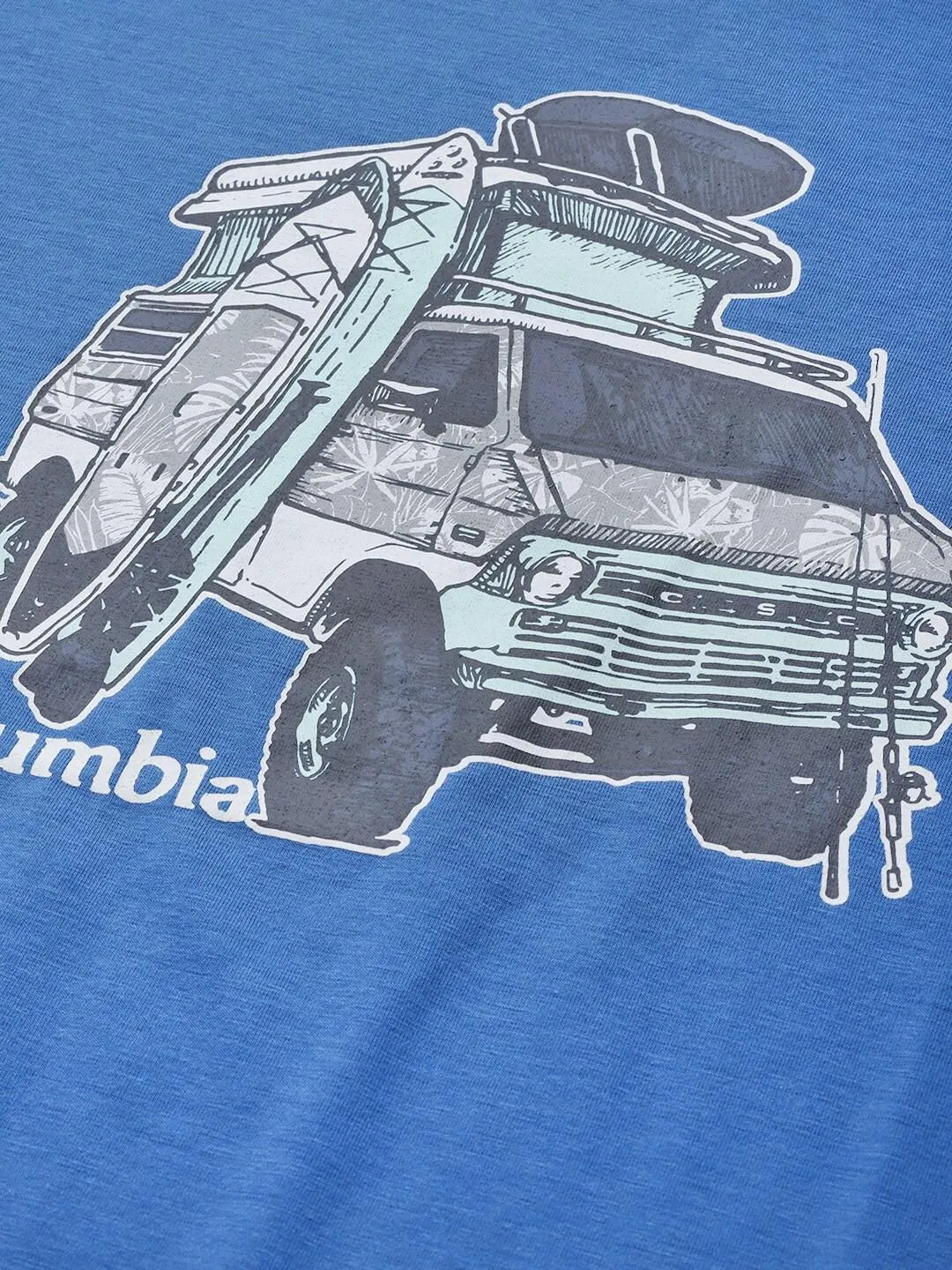 Columbia Men Blue Omni-Wick Sun Trek Graphic Tshirt