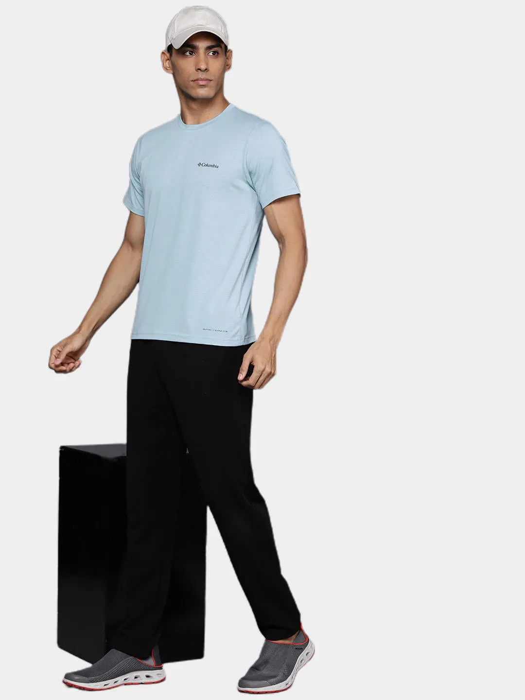 Columbia Men Blue Omni-Wick Sun Trek Tshirt