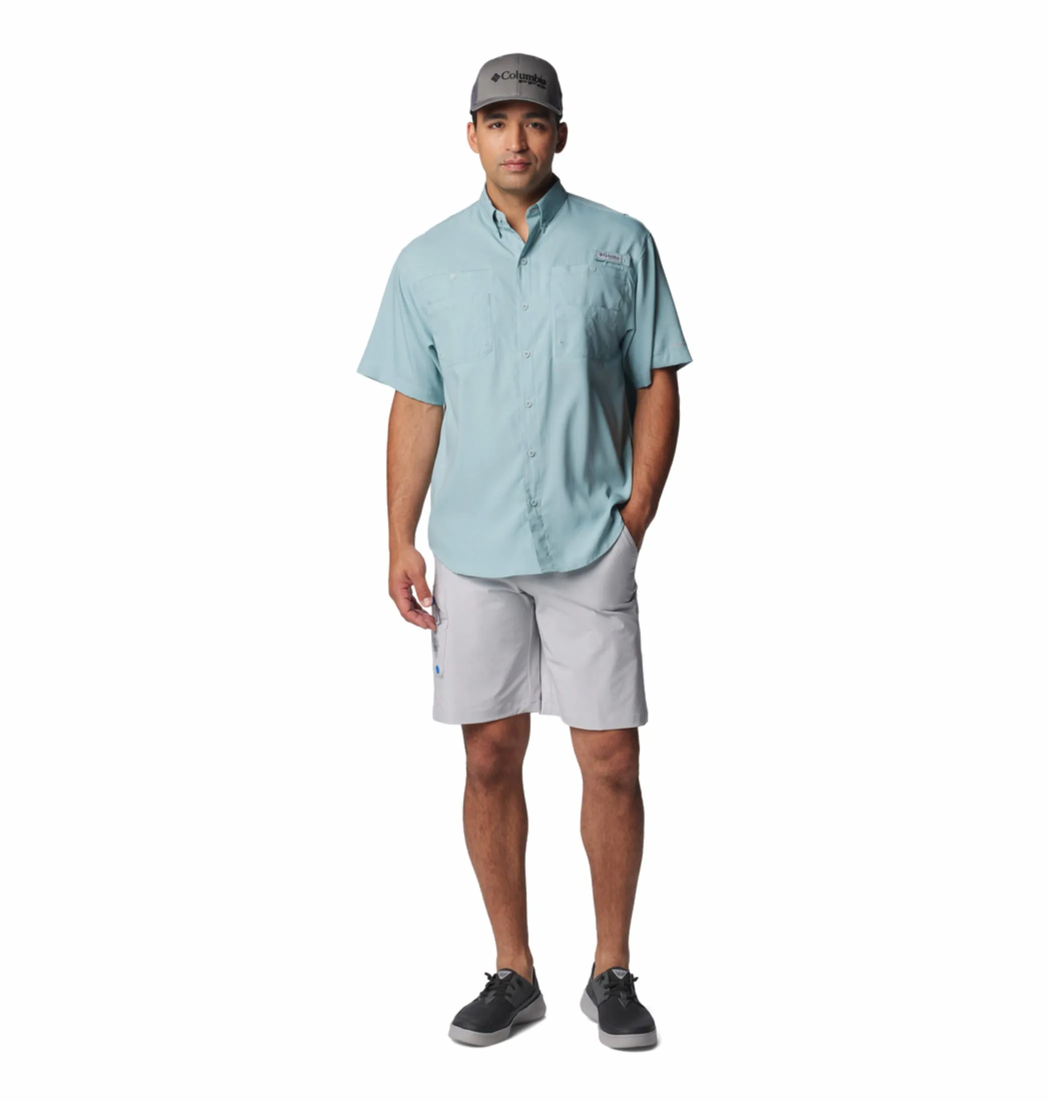 Columbia Men Blue Omni-Wick Tamiami II Short Sleeve Shirt