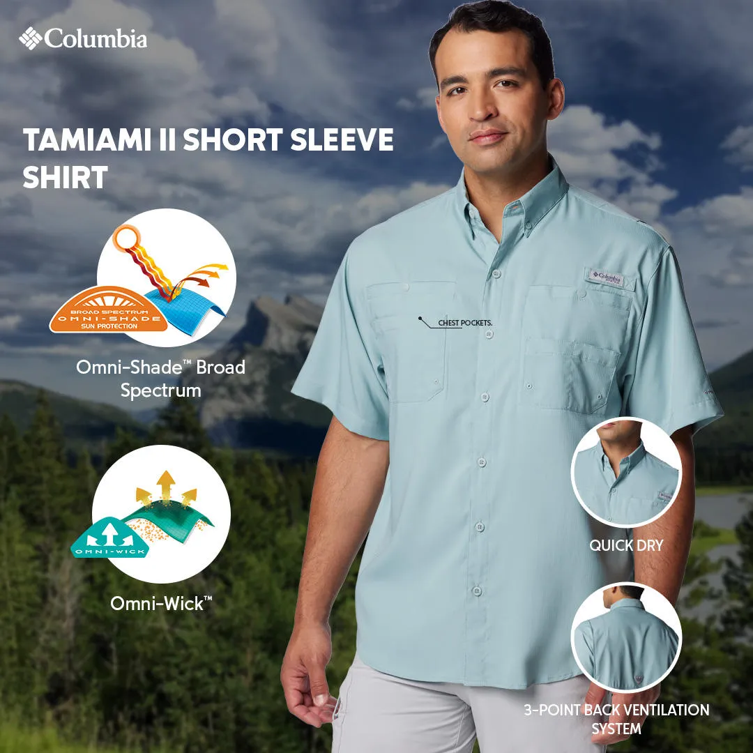 Columbia Men Blue Omni-Wick Tamiami II Short Sleeve Shirt