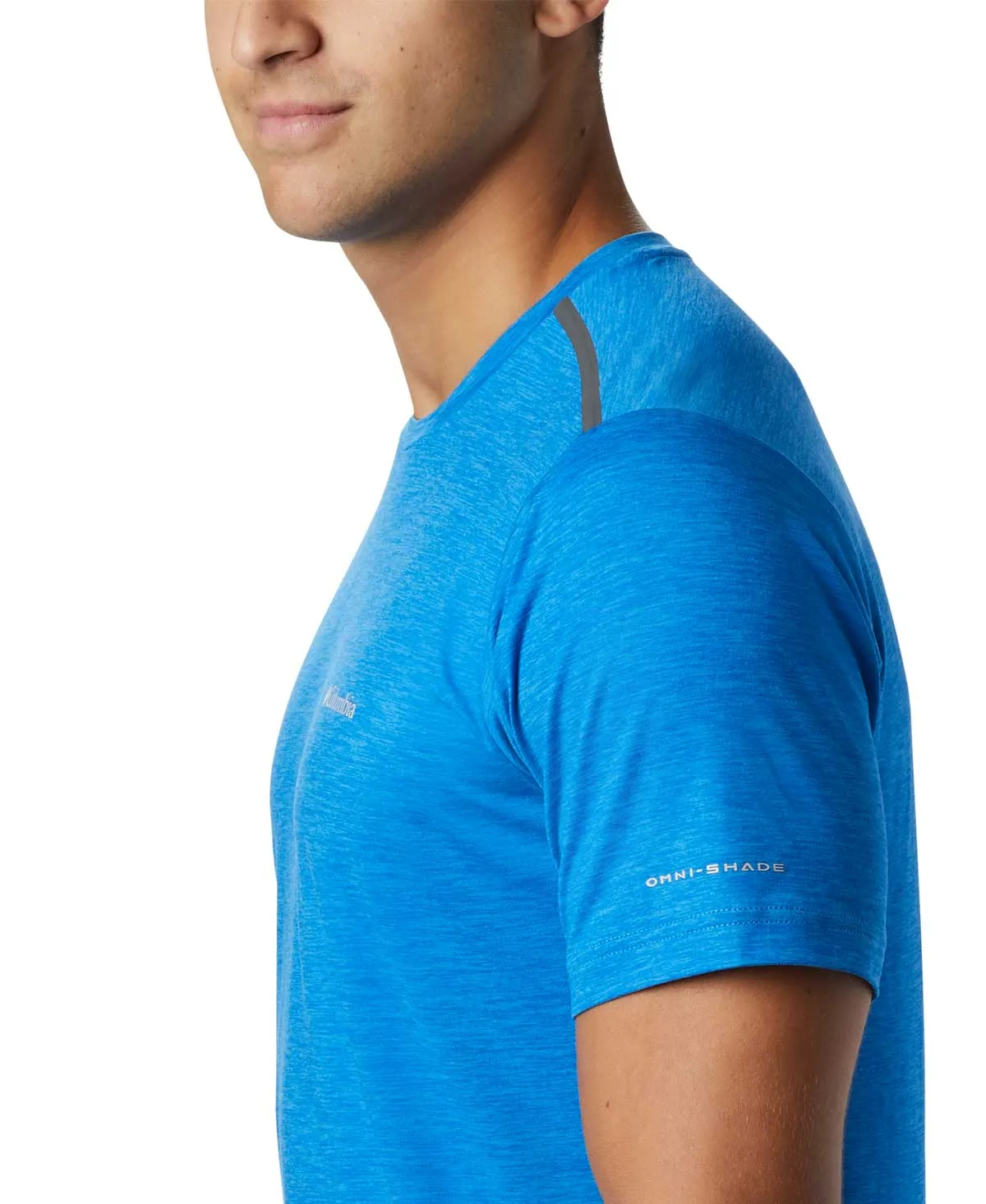 Columbia Men Blue Omni-Wick Tech Trail Crew Neck Tshirt