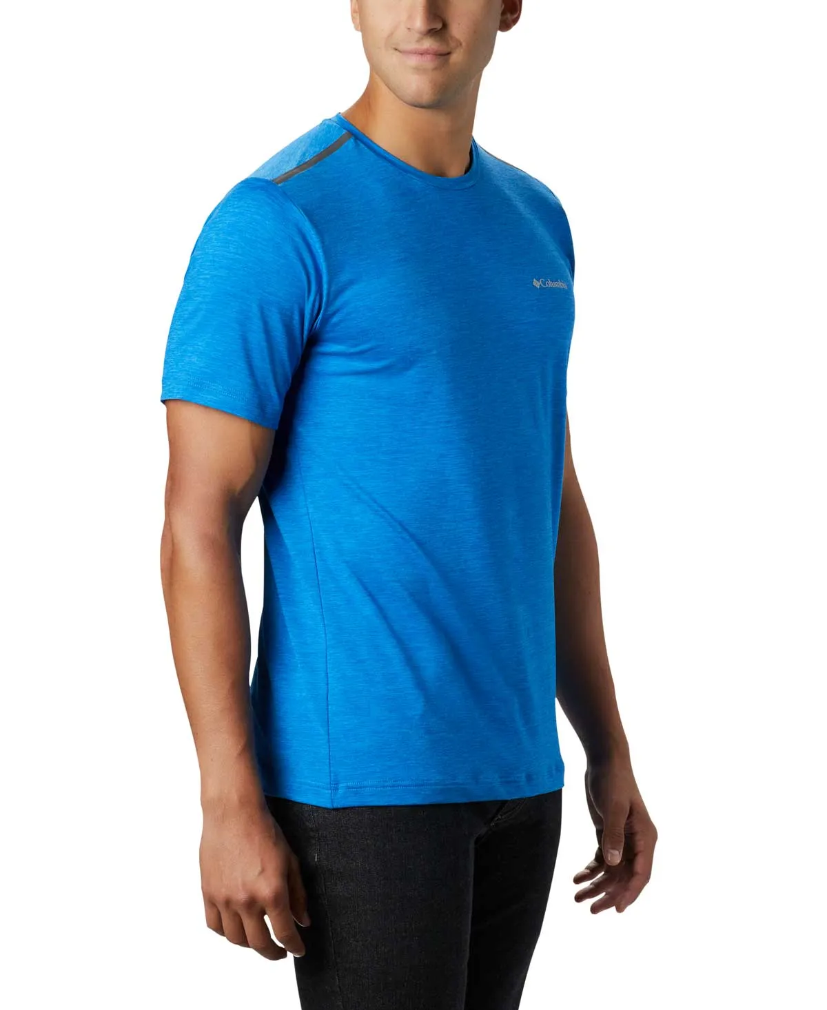 Columbia Men Blue Omni-Wick Tech Trail Crew Neck Tshirt