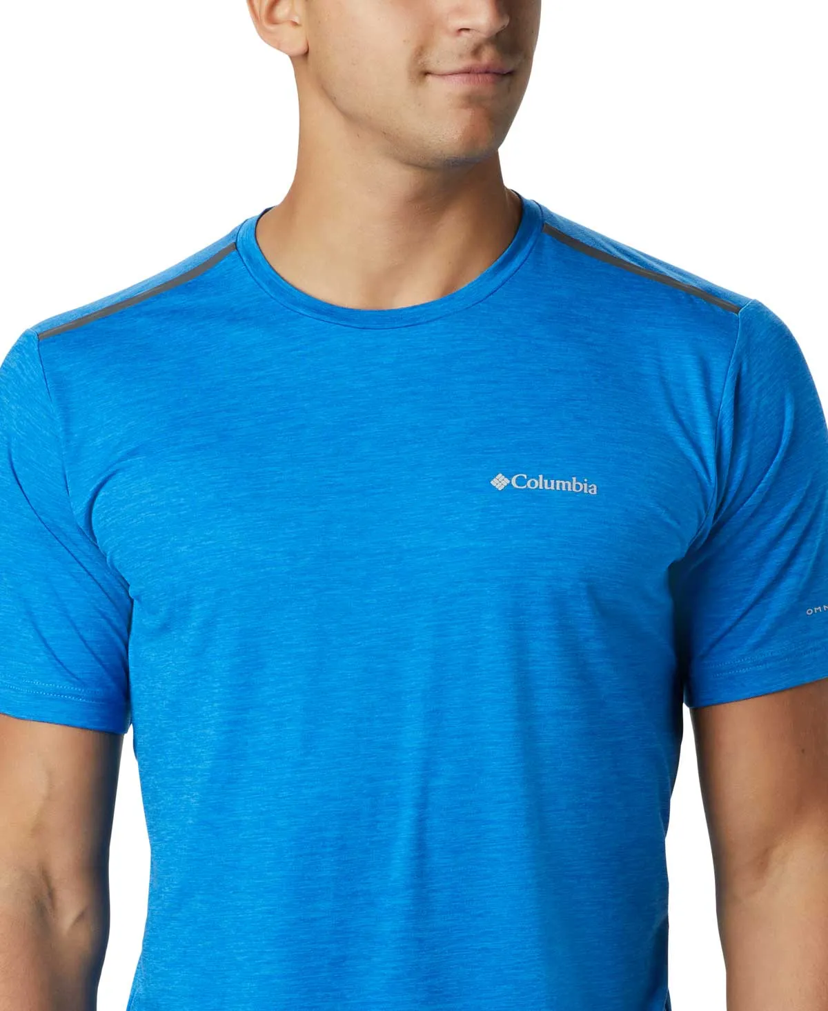 Columbia Men Blue Omni-Wick Tech Trail Crew Neck Tshirt
