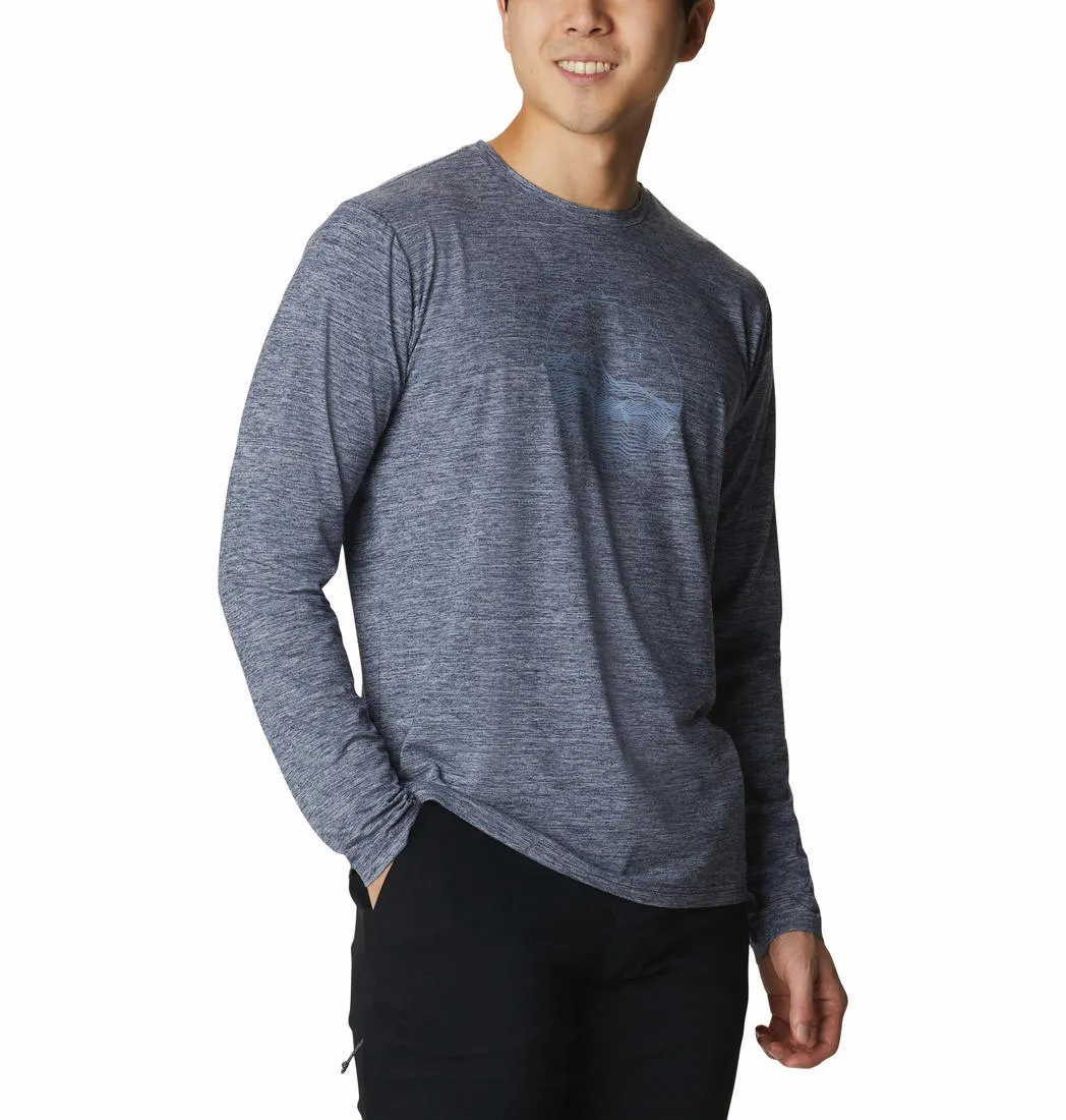 Columbia Men Blue Omni-Wick Tech Trail Graphic Tshirt