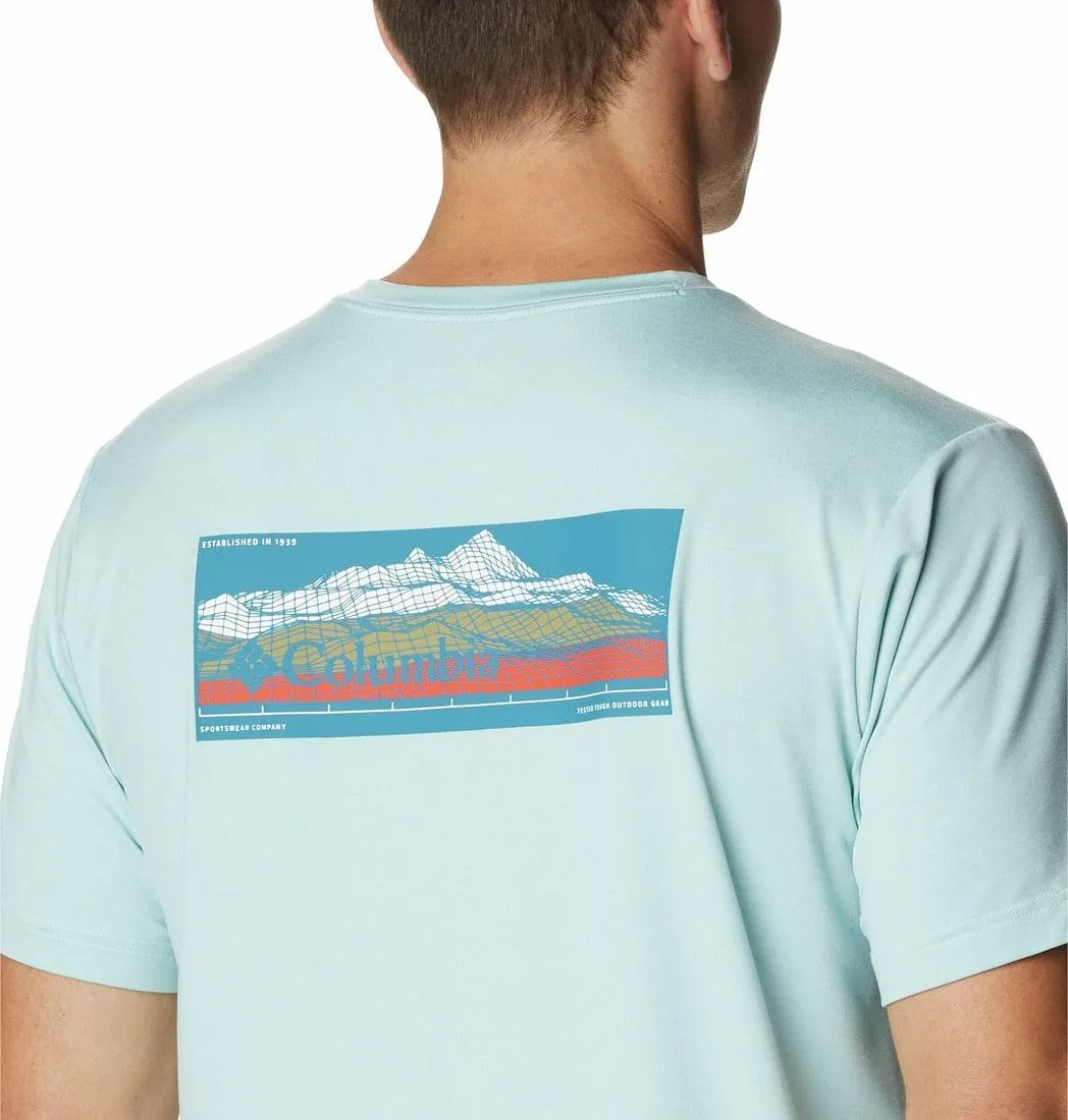 Columbia Men Blue Omni-Wick Tech Trail Graphic Tshirt
