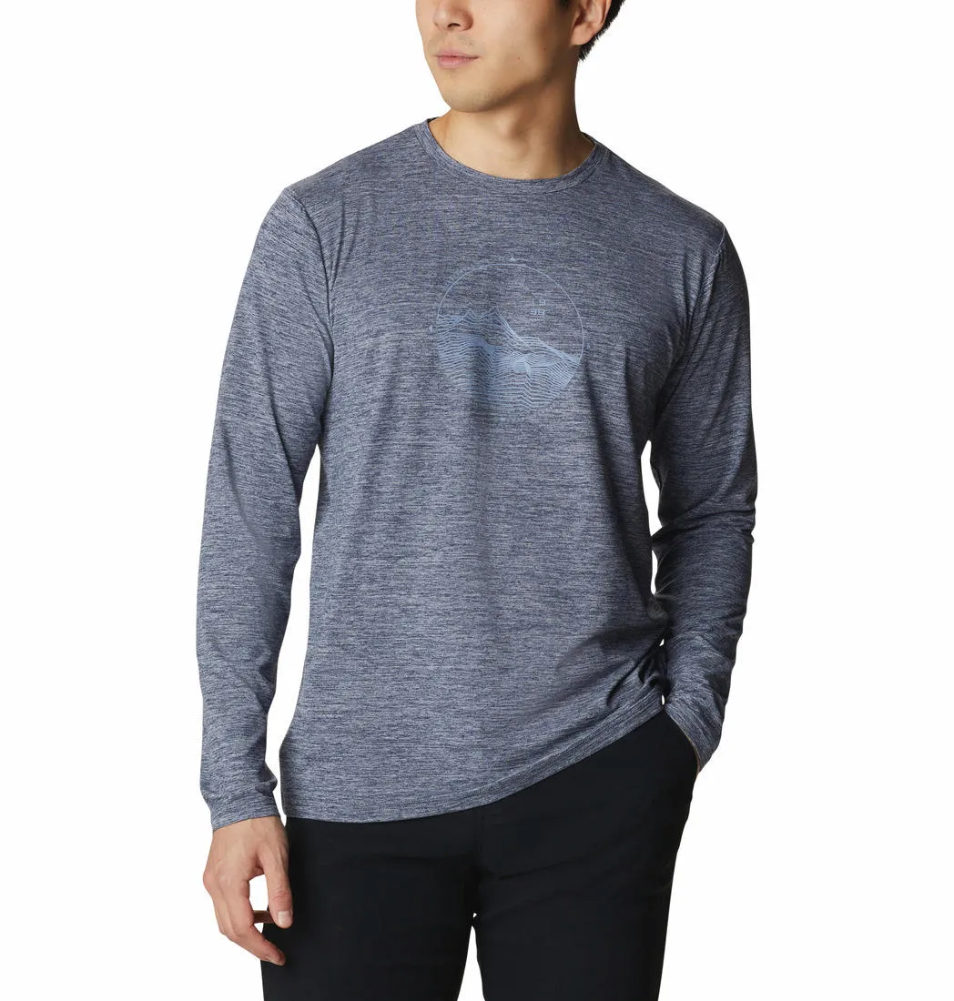 Columbia Men Blue Omni-Wick Tech Trail Graphic Tshirt