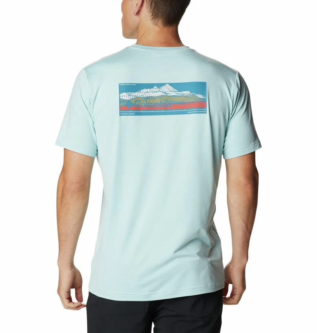 Columbia Men Blue Omni-Wick Tech Trail Graphic Tshirt