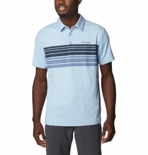 Columbia Men Blue Omni-Wick Tech Trail Novelty Polo Tshirt