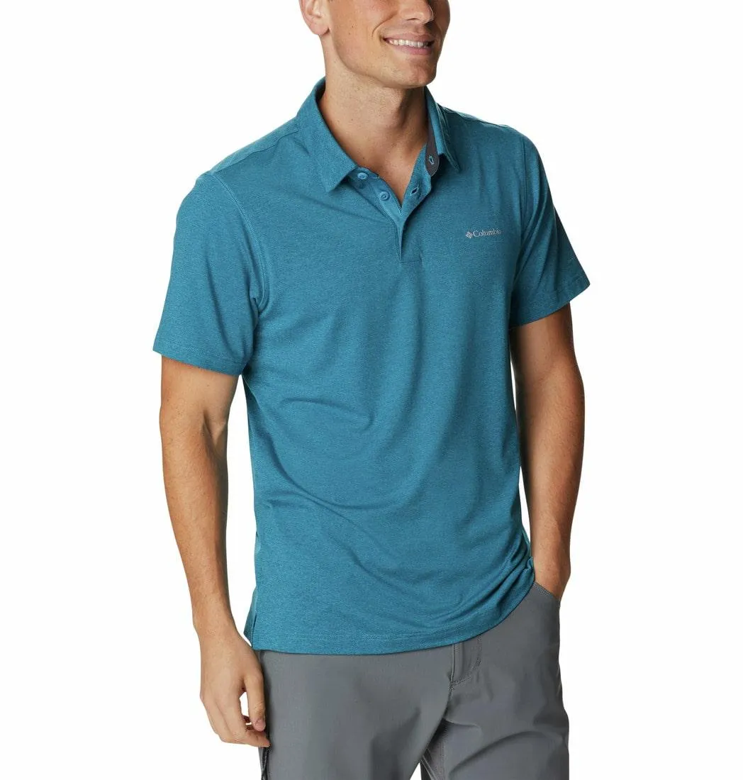 Columbia Men Blue Omni-Wick Tech Trail Polo Tshirt