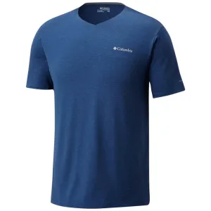Columbia Men Blue Omni-Wick Tech Trail VNeck Tshirt