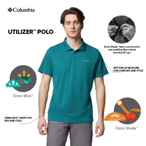 Columbia Men Blue Omni-Wick Utilizer Polo Tshirt