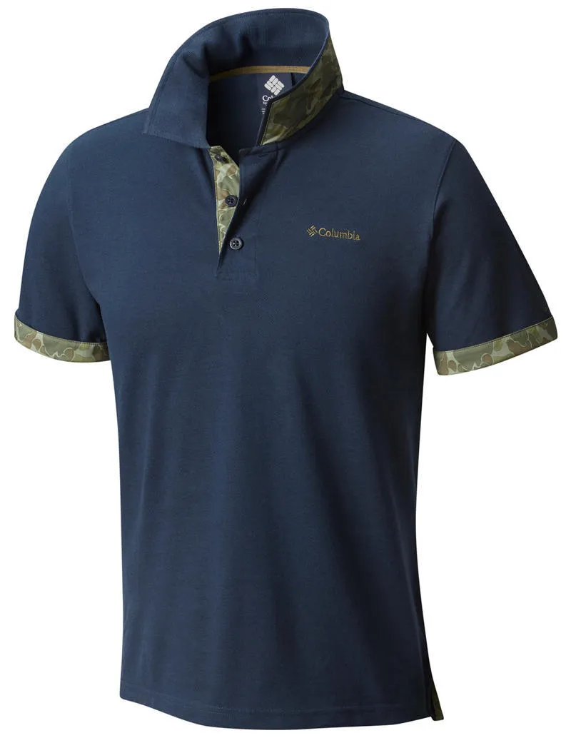 Columbia Men Blue Omni-Wick Vertical Relief Polo Tshirt