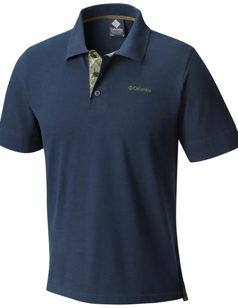 Columbia Men Blue Omni-Wick Vertical Relief Polo Tshirt