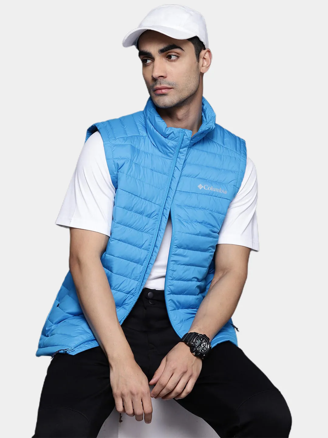 Columbia Men Blue Silver Falls Vest