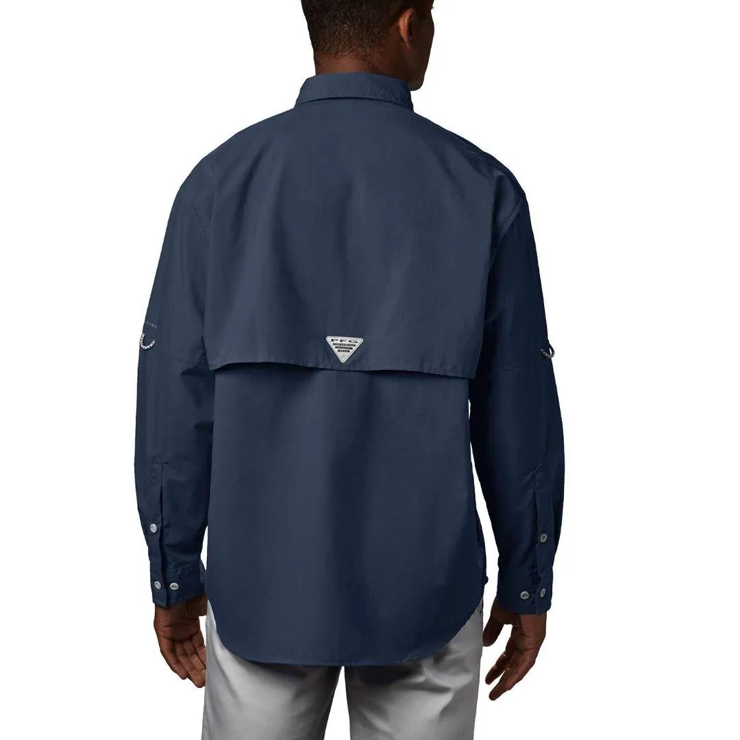 Columbia Men Blue Sun Protection Bahama II Long Sleeve Shirt