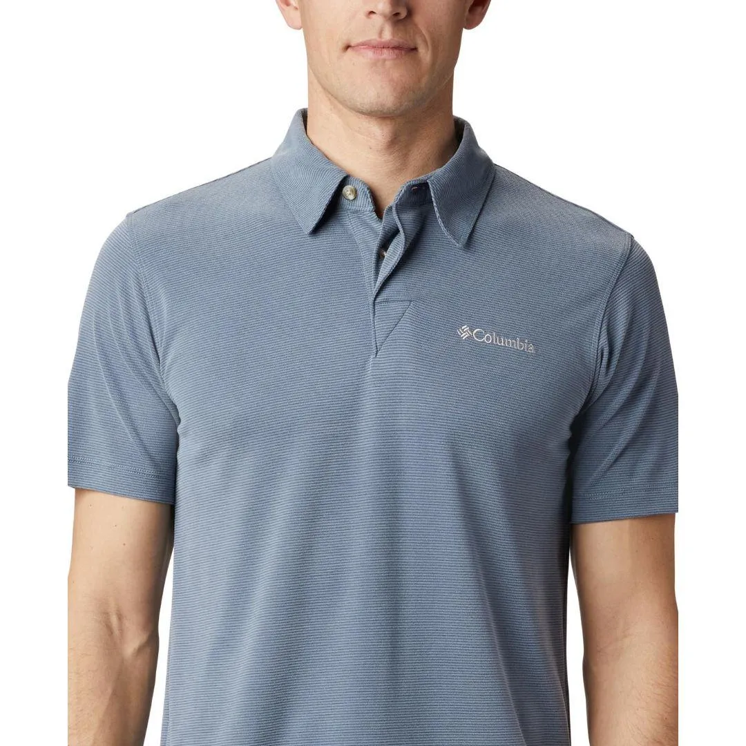 Columbia Men Blue Sun Protection Sun Ridge Polo Tshirt