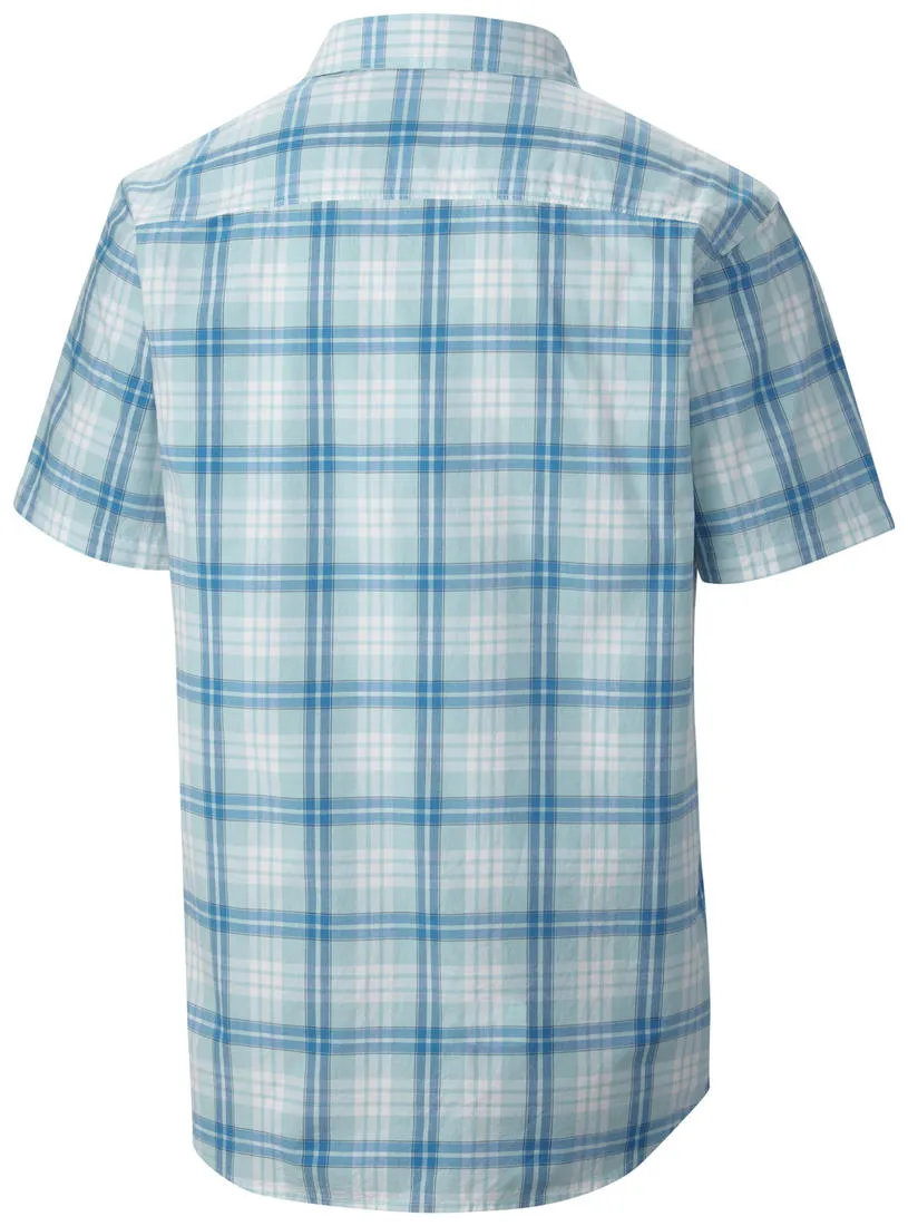 Columbia Men Blue Thompson Hill II Yarn Dye Short Sleeve Shirt
