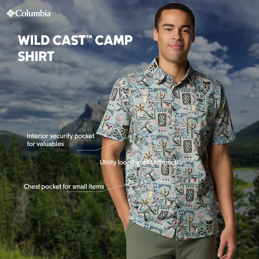 Columbia Men Blue Wild Cast Camp Short Sleeve Shirt