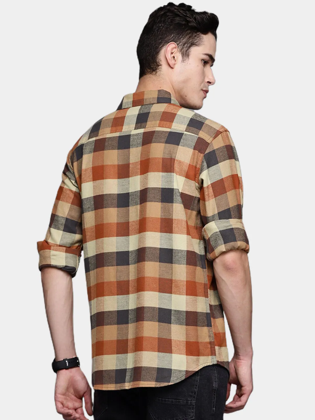 Columbia Men Brown Cornell Woods Flannel Long Sleeve Shirt