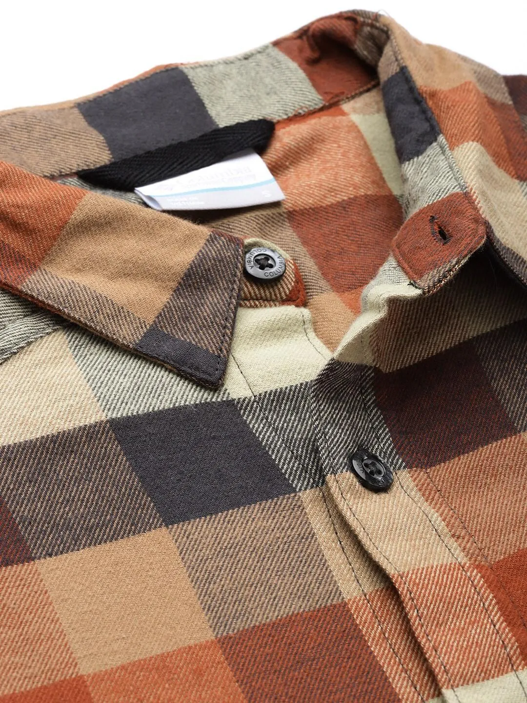 Columbia Men Brown Cornell Woods Flannel Long Sleeve Shirt