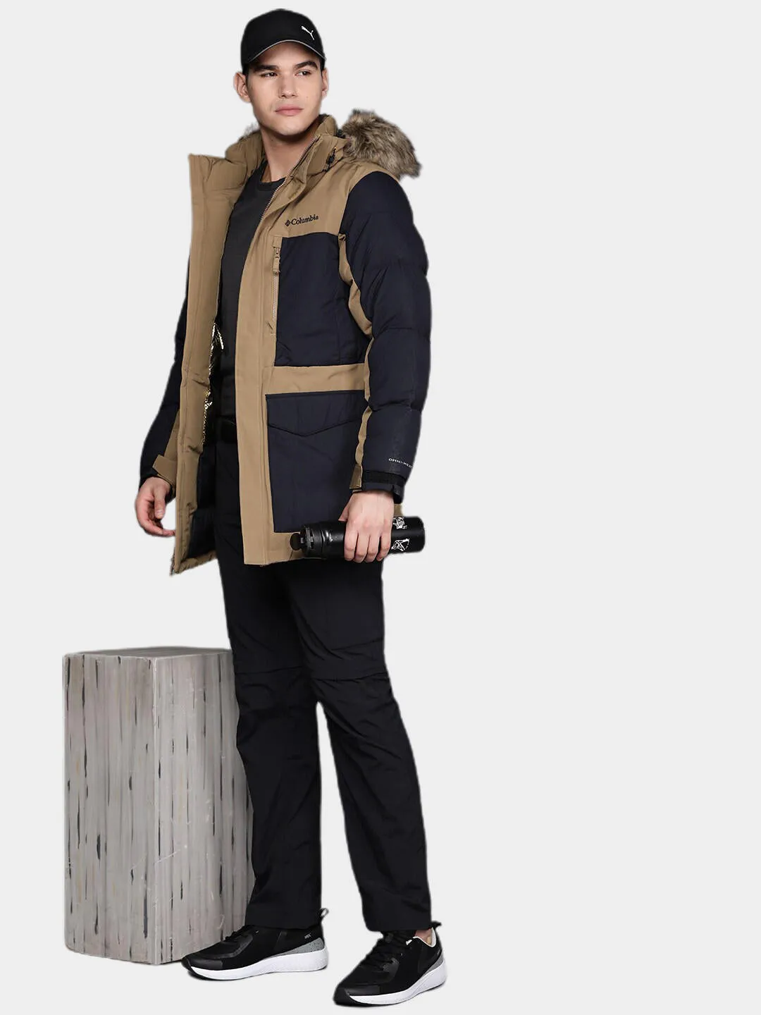 Columbia Men Brown Omni-Heat Infinity Marquam Peak Fusion Parka Parka Jacket