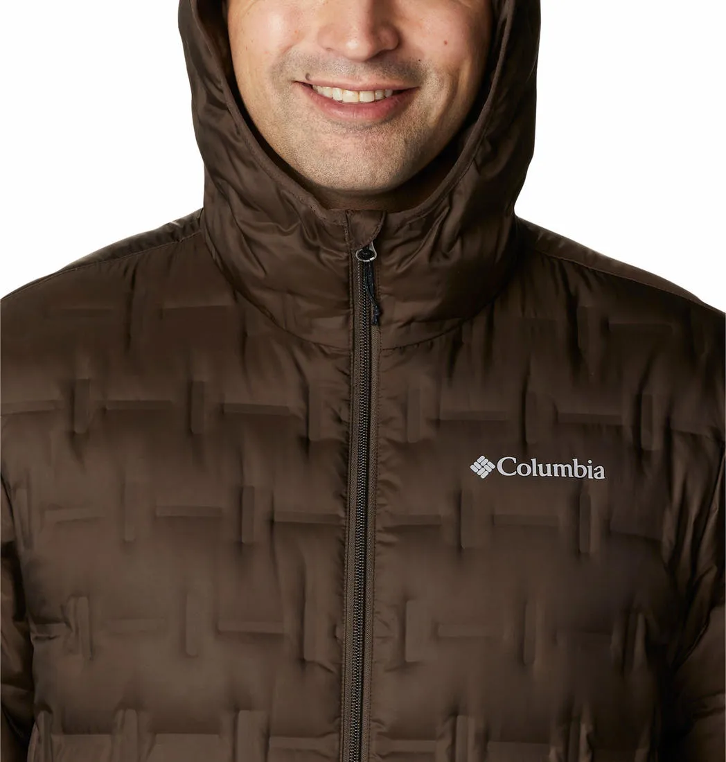Columbia Men Brown Omni-Heat Reflective Delta Ridge Hooded Down Jacket