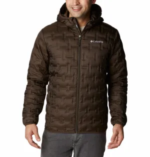 Columbia Men Brown Omni-Heat Reflective Delta Ridge Hooded Down Jacket