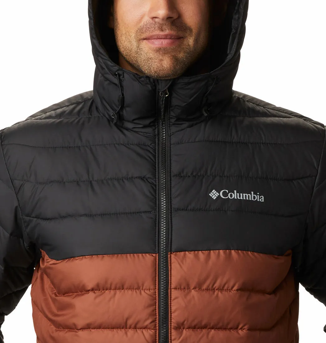 Columbia Men Brown Omni-Heat Reflective Powder Lite Hooded Jacket
