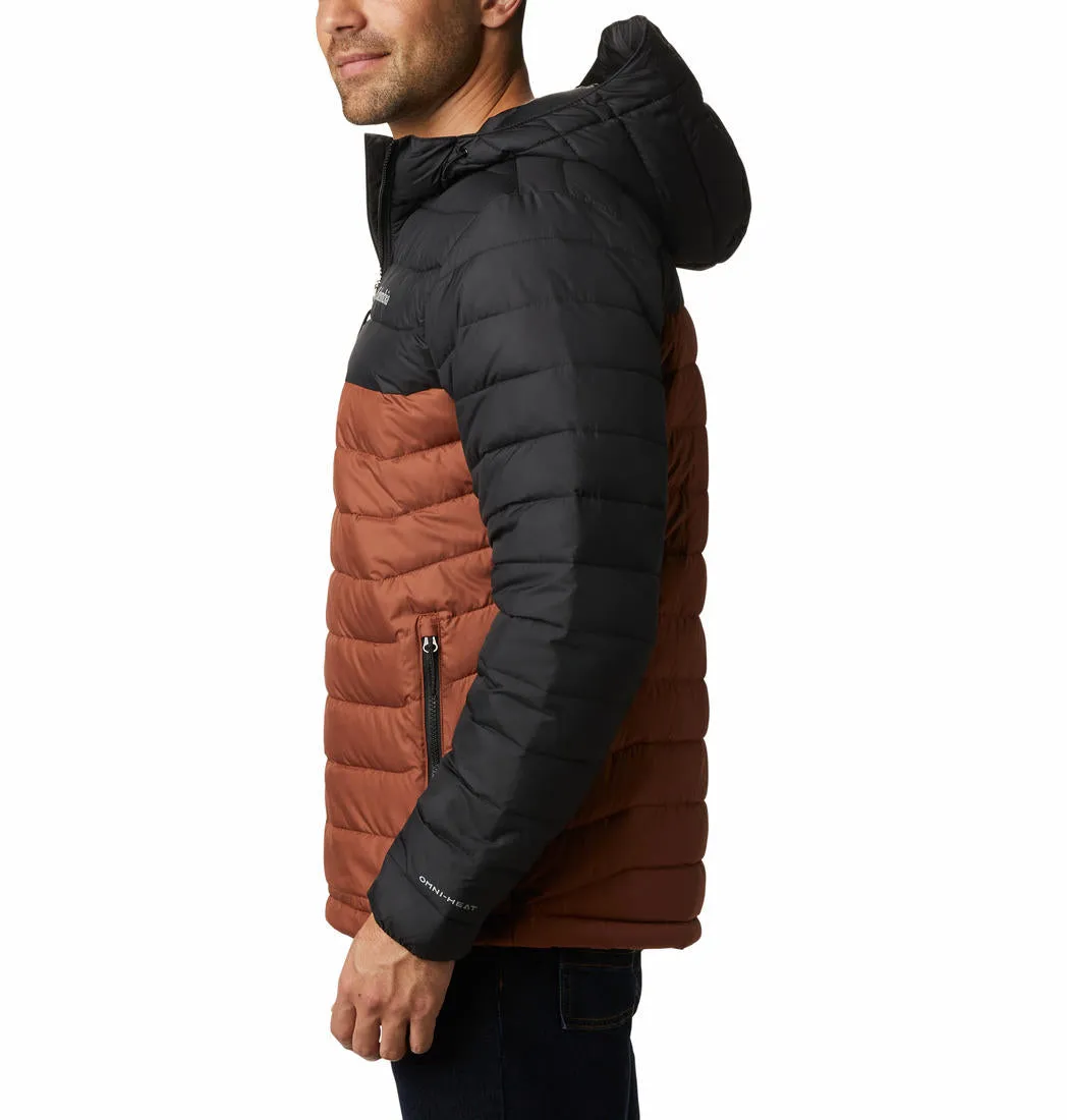 Columbia Men Brown Omni-Heat Reflective Powder Lite Hooded Jacket