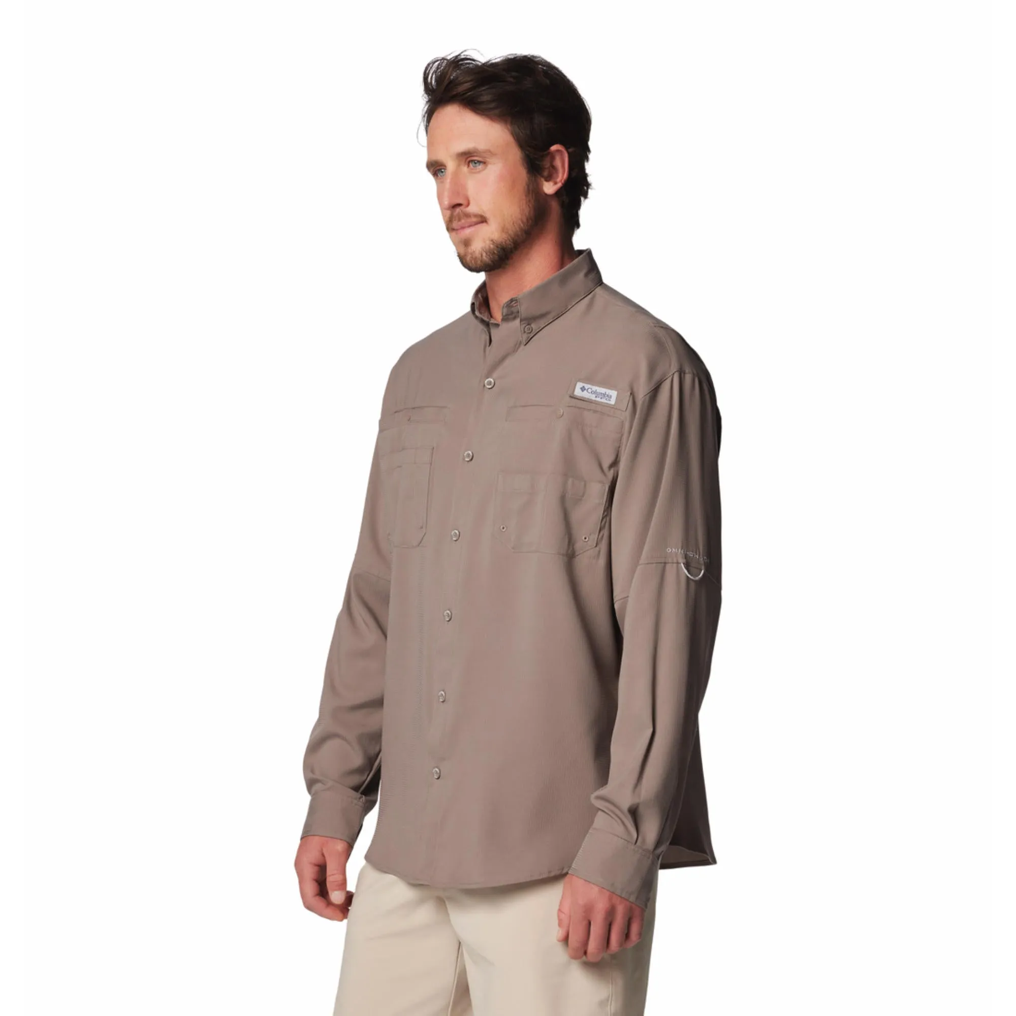Columbia Men Brown Omni-Shade Tamiami II Long Sleeve Shirt