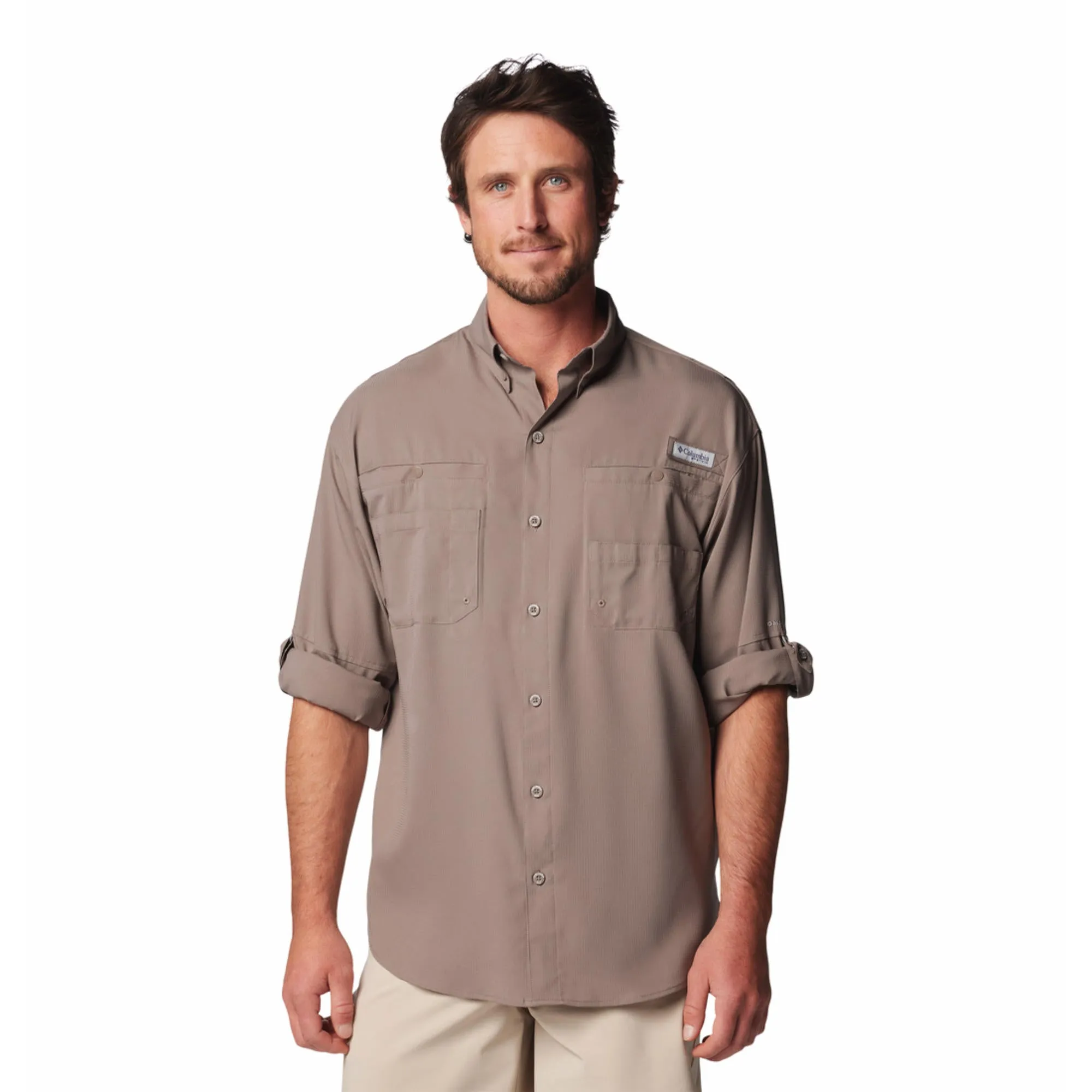 Columbia Men Brown Omni-Shade Tamiami II Long Sleeve Shirt
