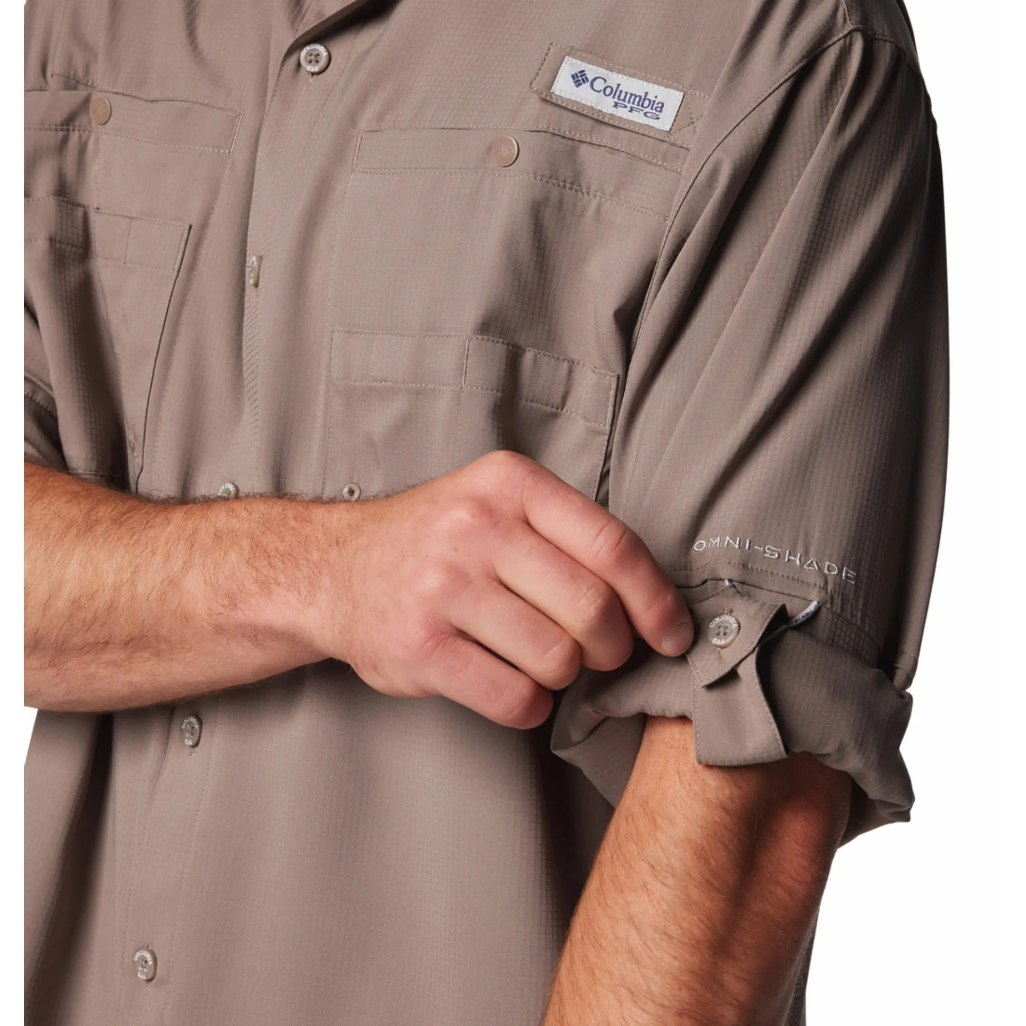Columbia Men Brown Omni-Shade Tamiami II Long Sleeve Shirt