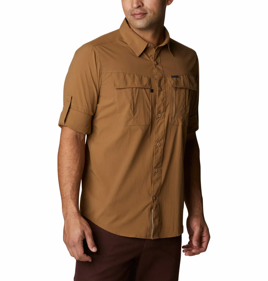 Columbia Men Brown Omni-Shield Newton Ridge II Long Sleeve Shirt