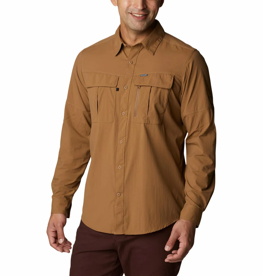 Columbia Men Brown Omni-Shield Newton Ridge II Long Sleeve Shirt