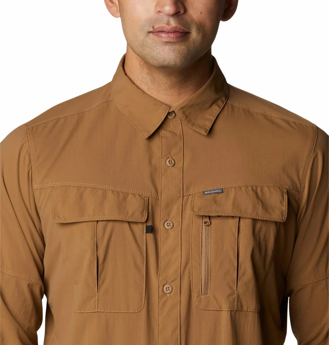 Columbia Men Brown Omni-Shield Newton Ridge II Long Sleeve Shirt
