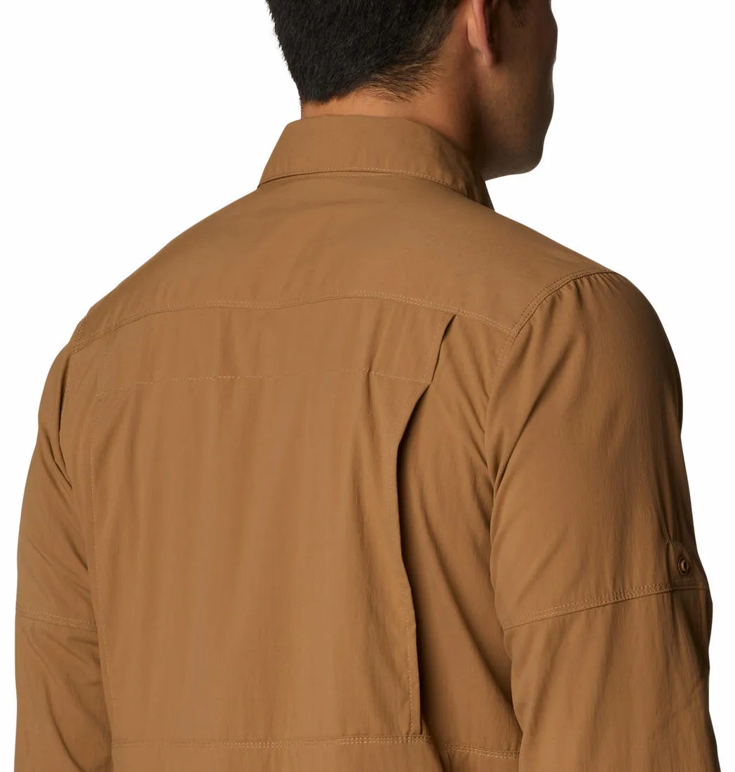 Columbia Men Brown Omni-Shield Newton Ridge II Long Sleeve Shirt