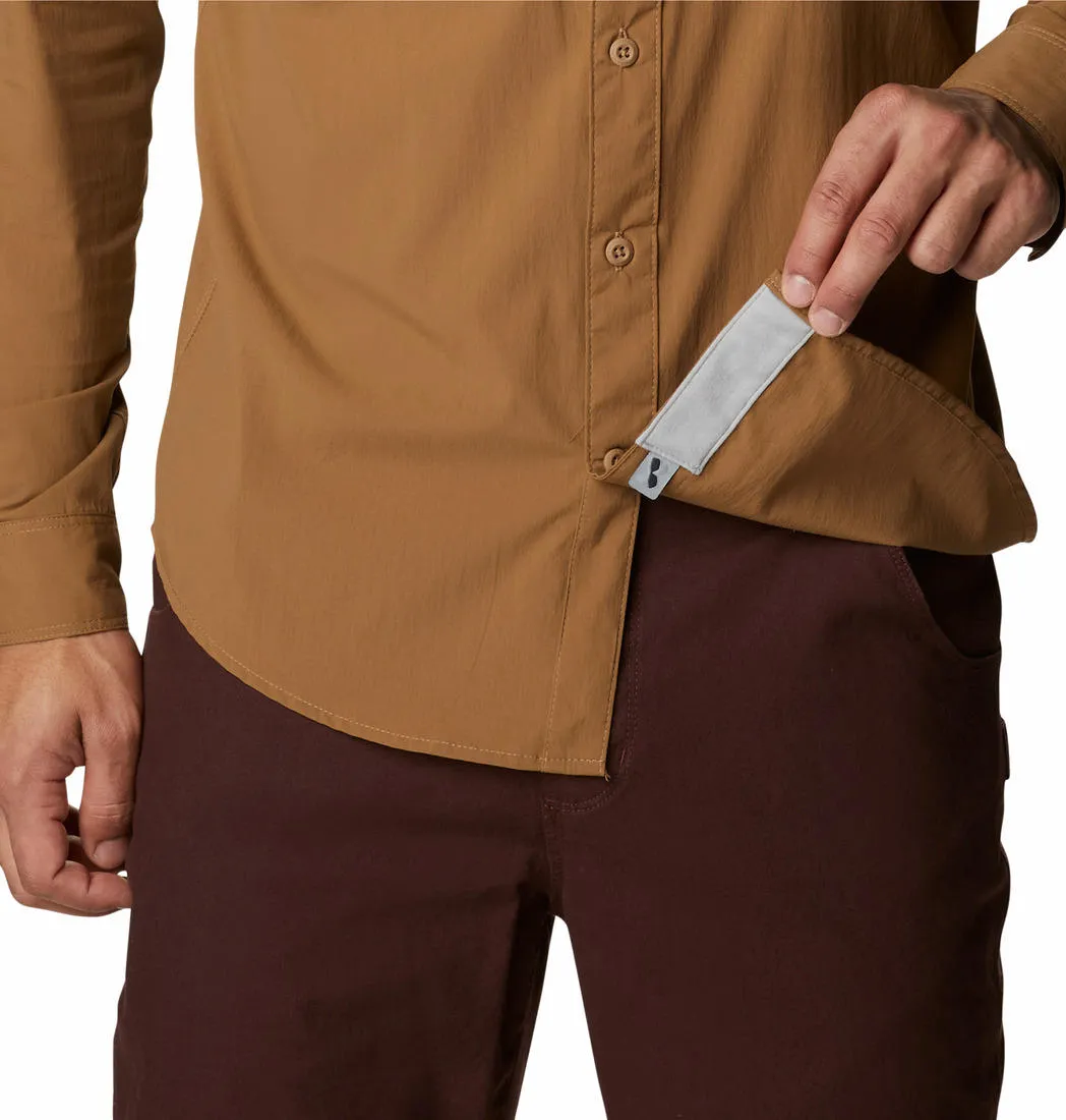 Columbia Men Brown Omni-Shield Newton Ridge II Long Sleeve Shirt