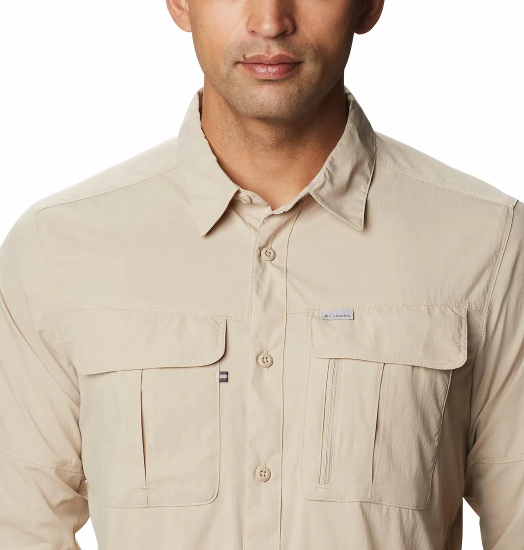 Columbia Men Brown Omni-Wick Newton Ridge Long Sleeve Shirt