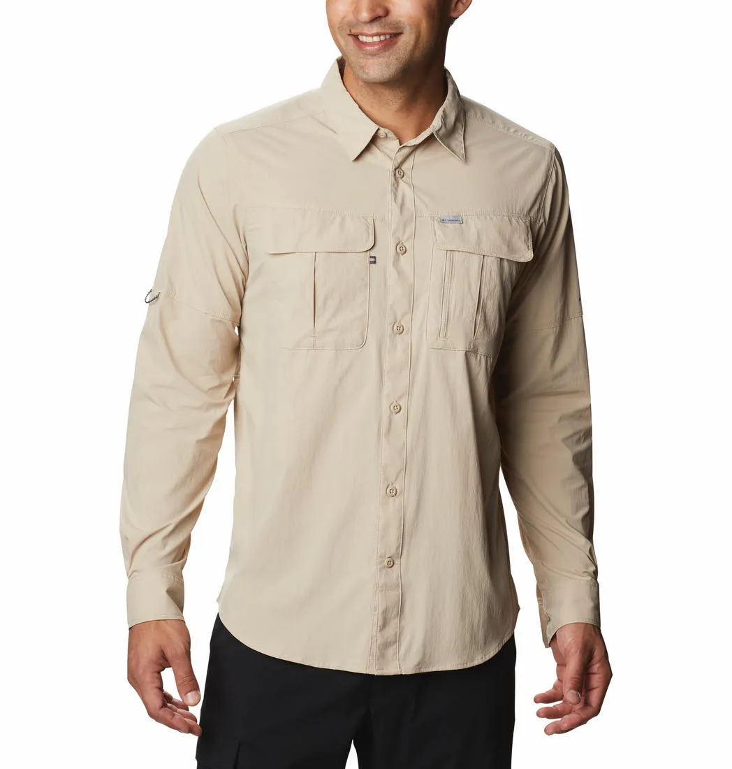 Columbia Men Brown Omni-Wick Newton Ridge Long Sleeve Shirt