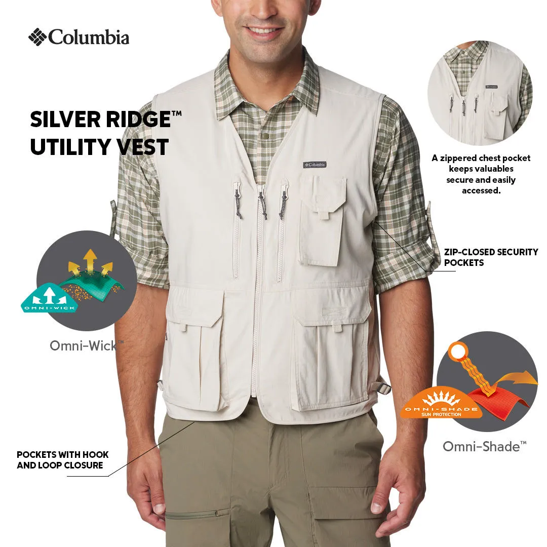 Columbia Men Brown Omni-Wick Silver Ridge Utility Gillet