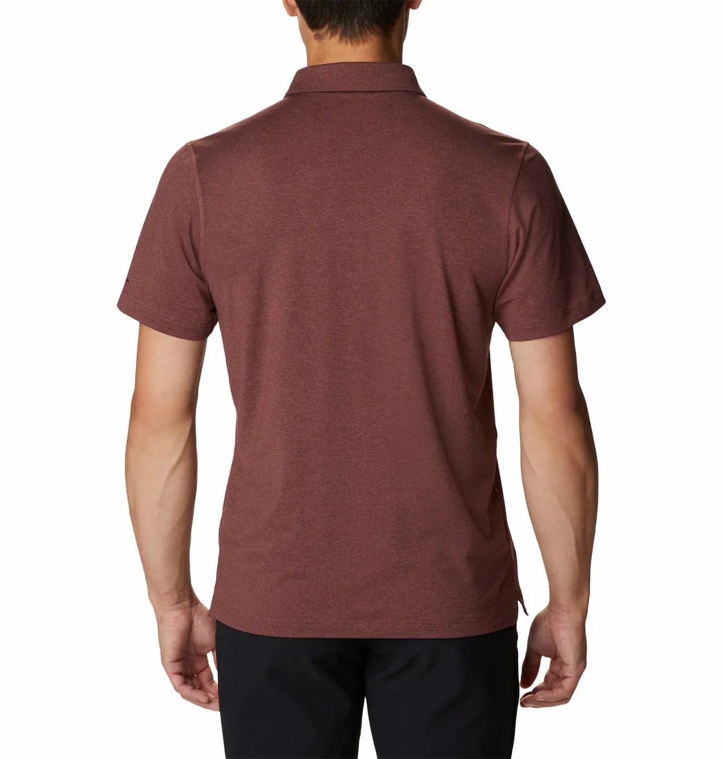 Columbia Men Brown Omni-Wick Tech Trail Polo Tshirt
