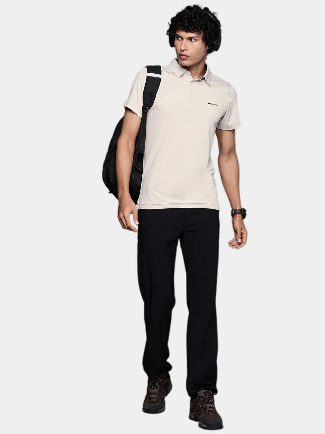 Columbia Men Brown Omni-Wick Tech Trail Polo Tshirt