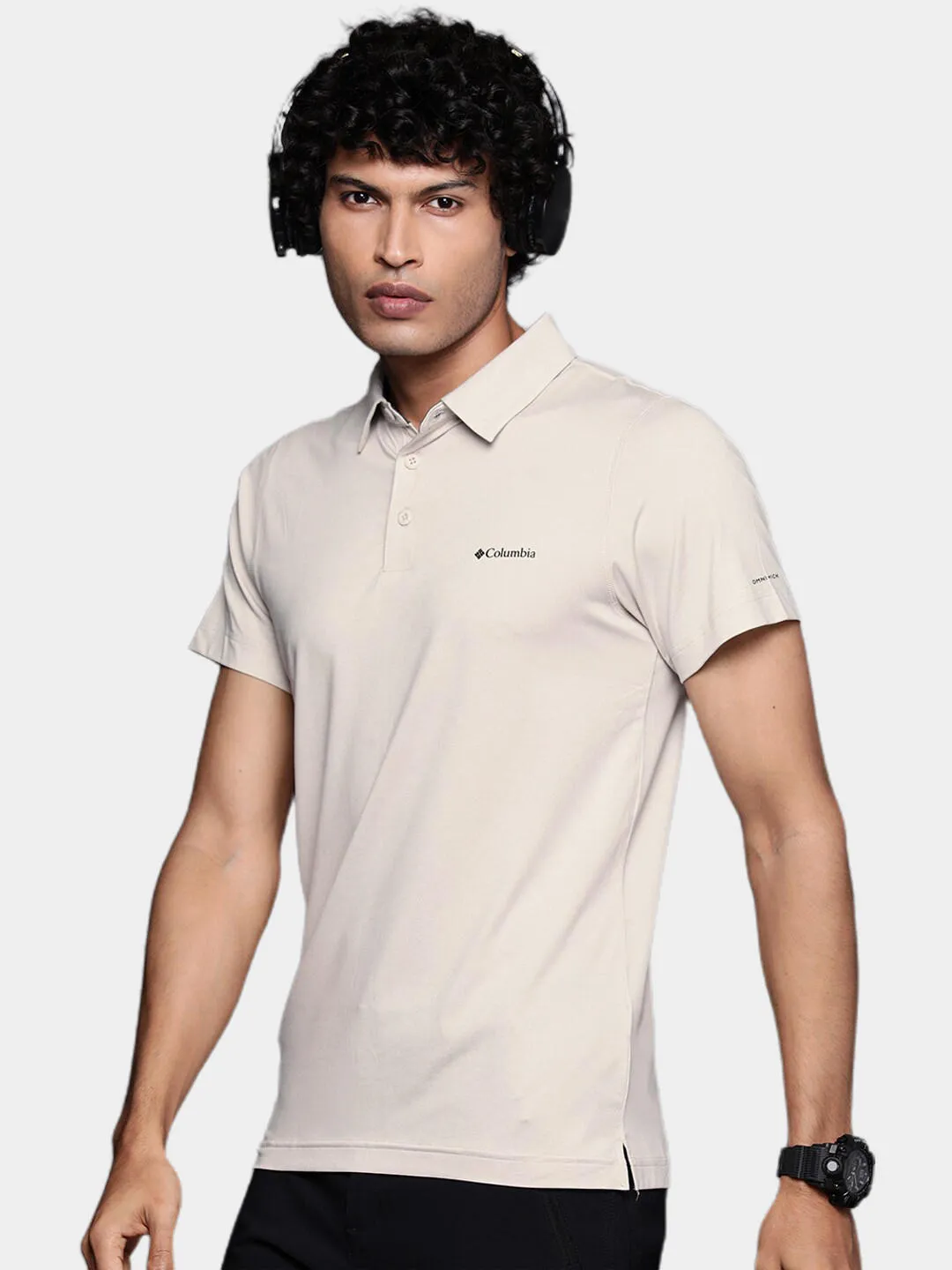 Columbia Men Brown Omni-Wick Tech Trail Polo Tshirt