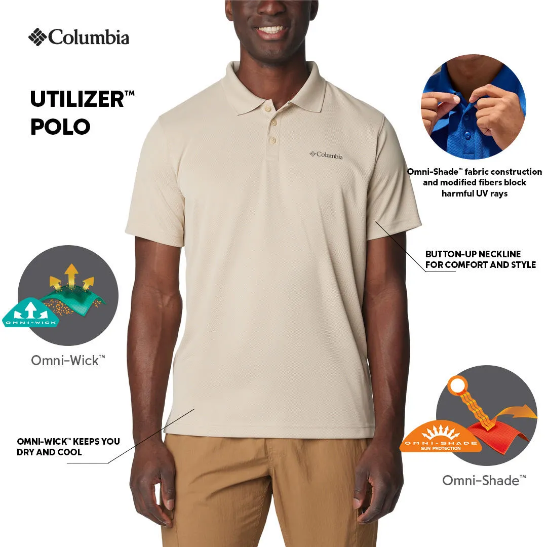 Columbia Men Brown Omni-Wick Utilizer Polo Tshirt
