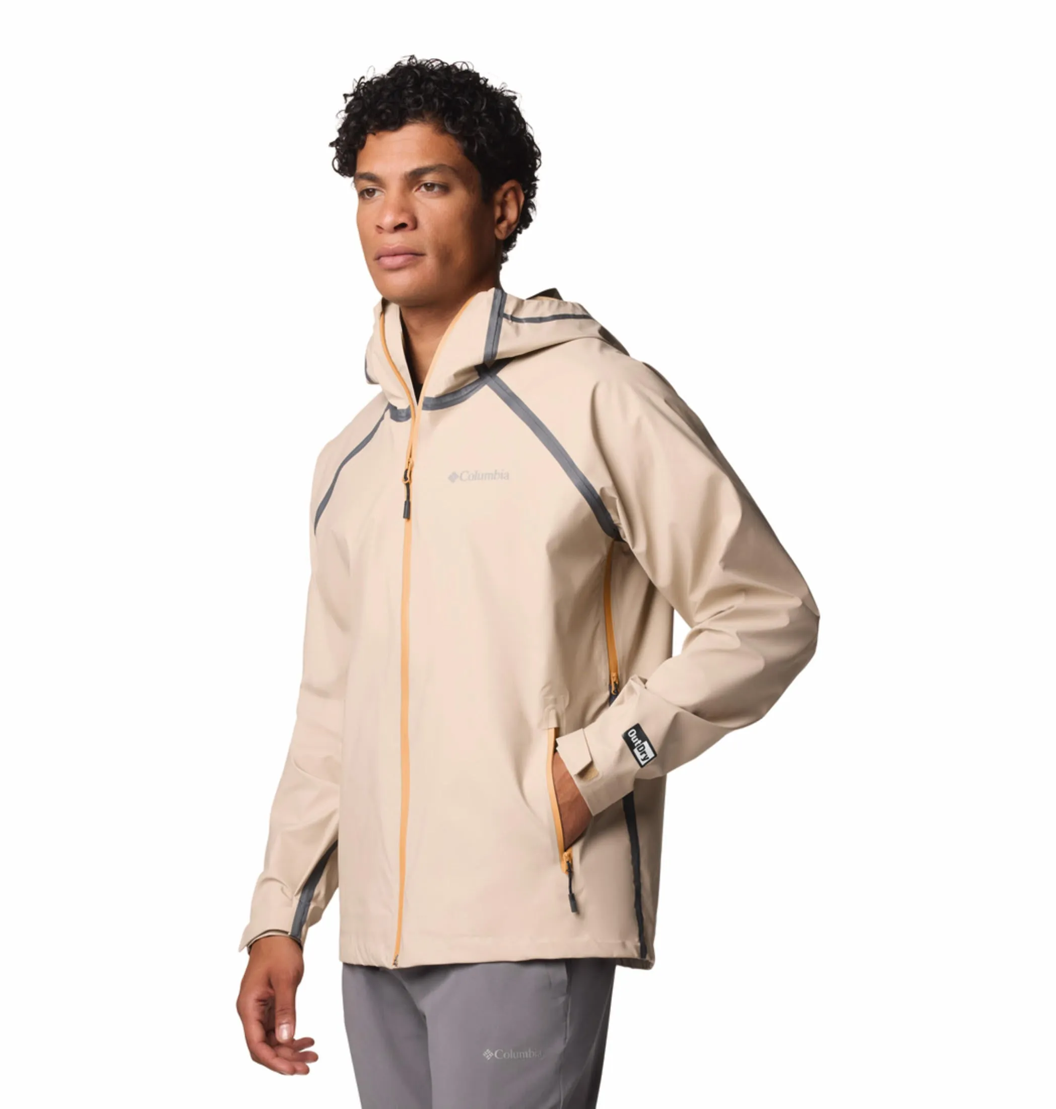 Columbia Men Brown Outdry Extreme Reign No Shine Waterproof Rain Jacket