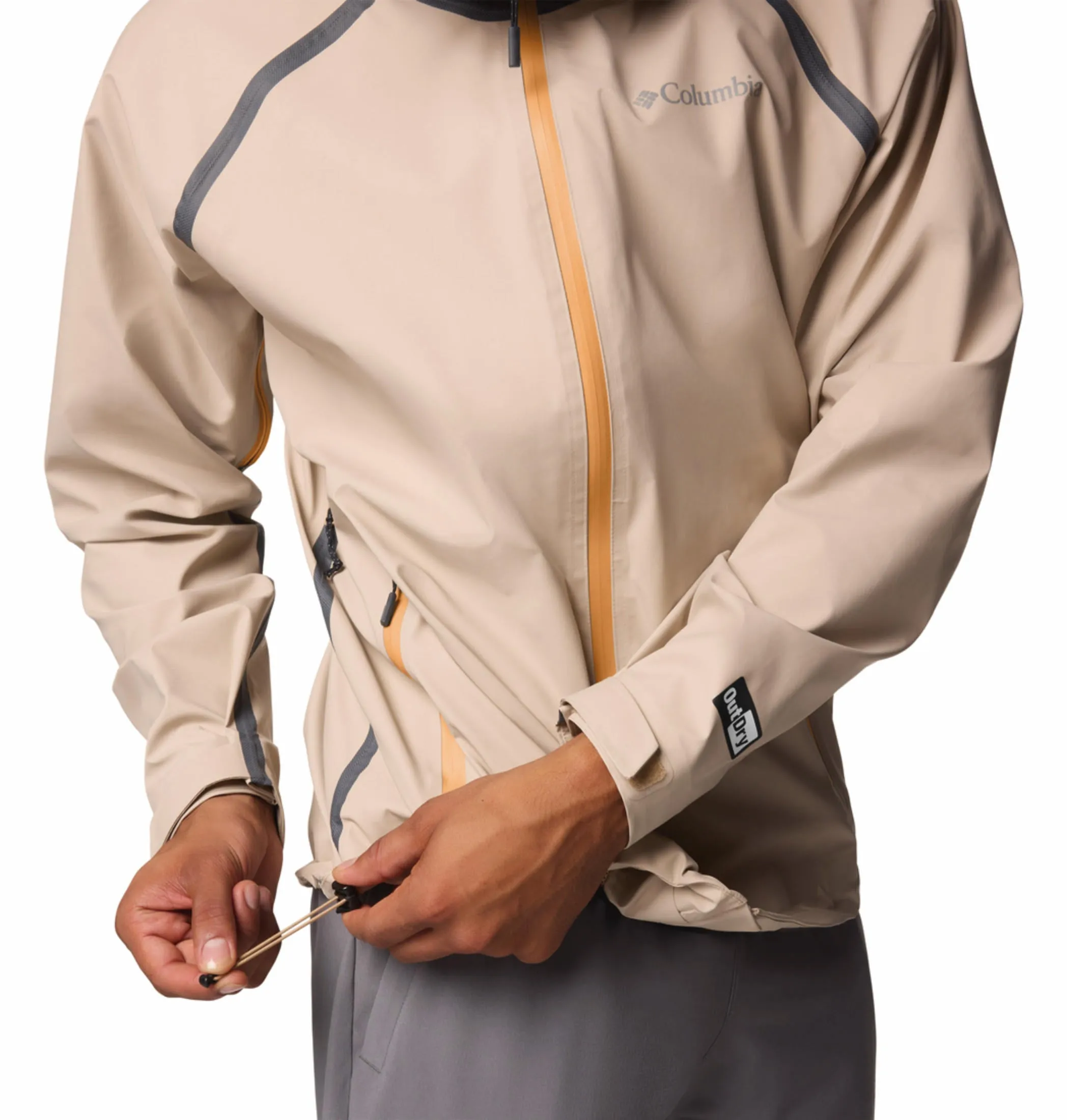 Columbia Men Brown Outdry Extreme Reign No Shine Waterproof Rain Jacket