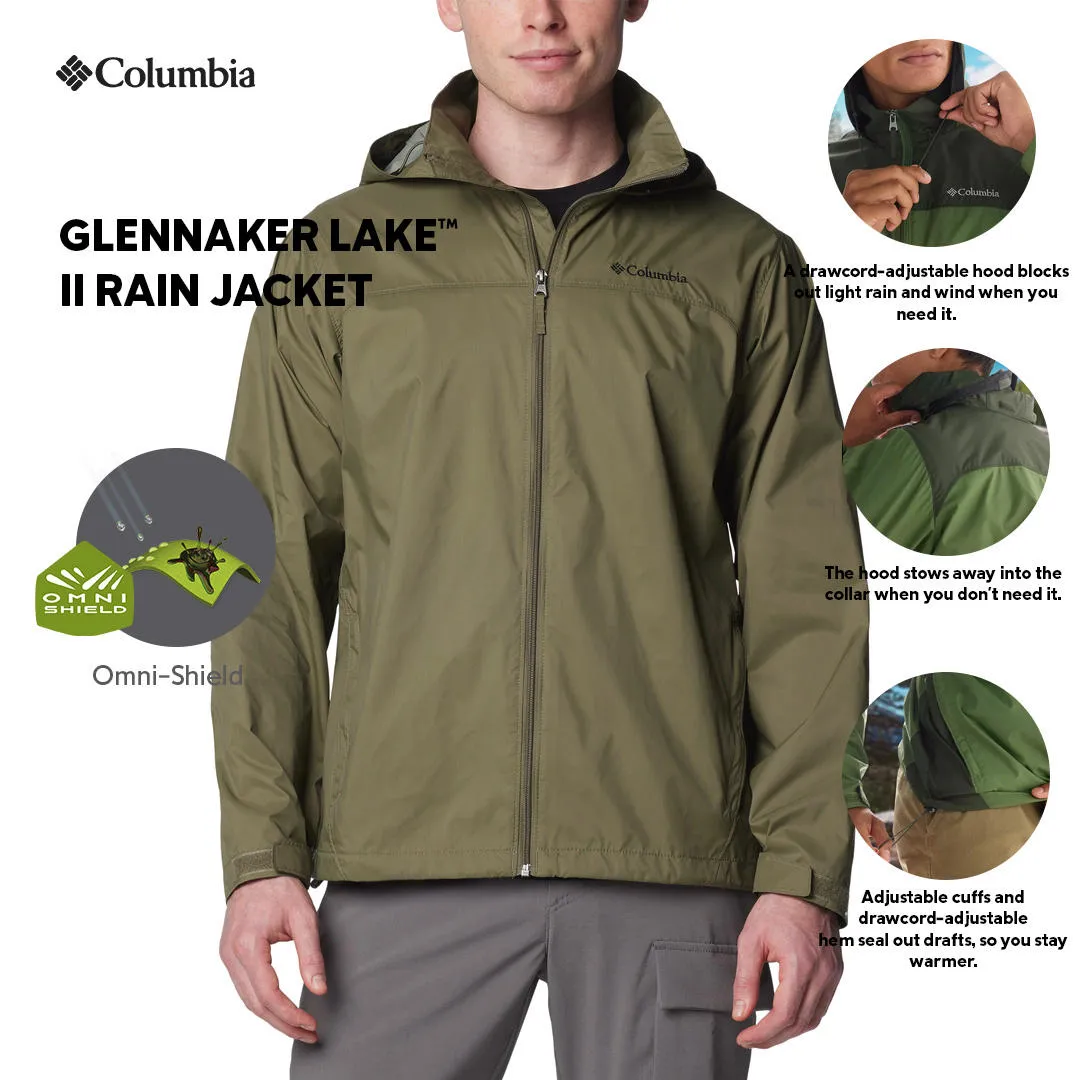 Columbia Men Green Glennaker Lake II Rain Jacket